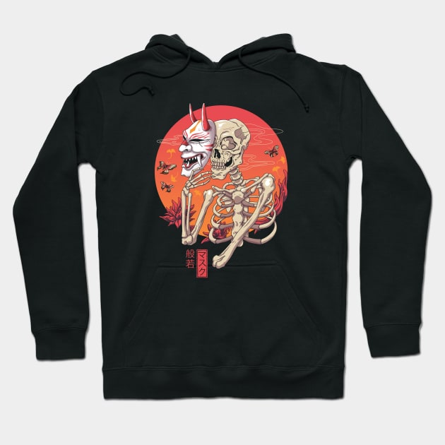 Hannya Yokai Mask Hoodie by Vincent Trinidad Art